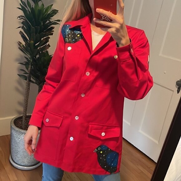 ❤️ NWT Alexander Dets Handmade unique red cotton jacket - S - Picture 8 of 8